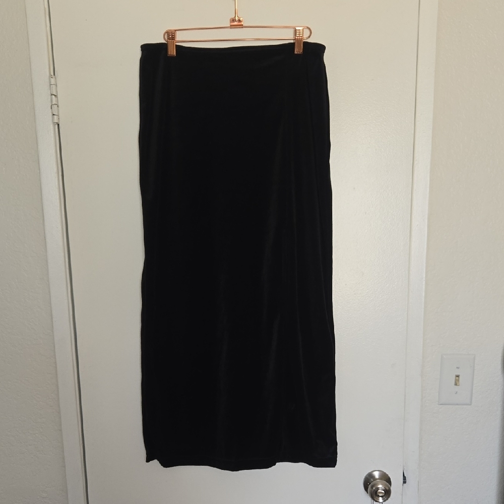 Self Esteem Classic Black Velvet Maxi Skirt